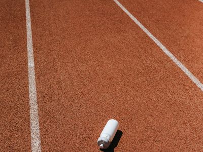 Empty running track in a green park